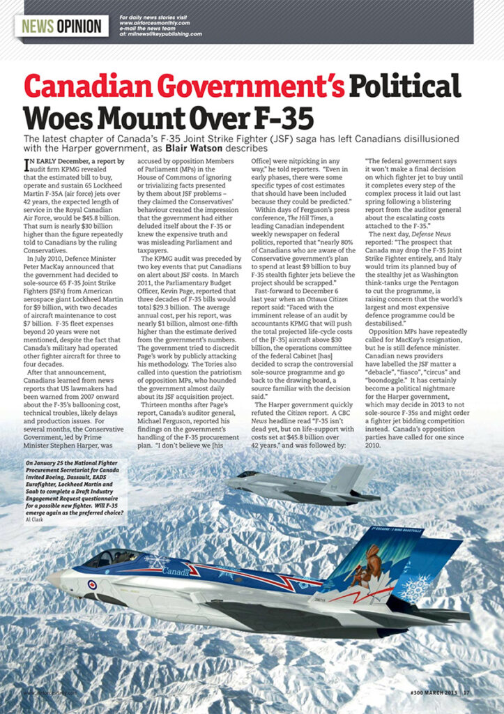 Royal Canadian Air Force (RCAF) Concept CF-35 Demonstration Jet - Article Art