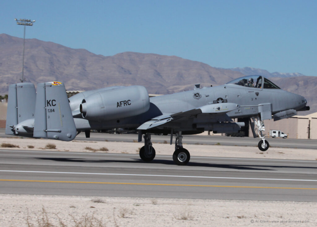 A-10 Warthog from the 442nd Fighter Wing of the Air Force Reserve Whiteman Air Force Base at Red Flag, Las Vegas, NV