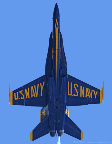 USN Flight Demonstration Squadron Blue Angels F/A-18 (Legacy) Hornet at the Sun-N-Fun Airshow, Lakeland, FL