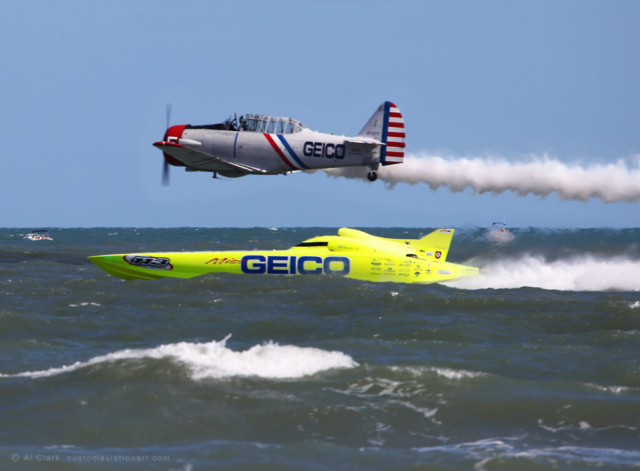 GEICO AT-6 Races Miss GEICO Race Boat, Cocoa Beach, FL