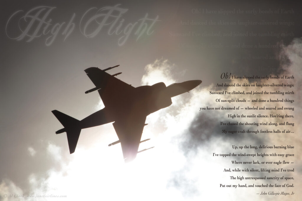 High Flight Poem, John Gillespie Magee, Jr.