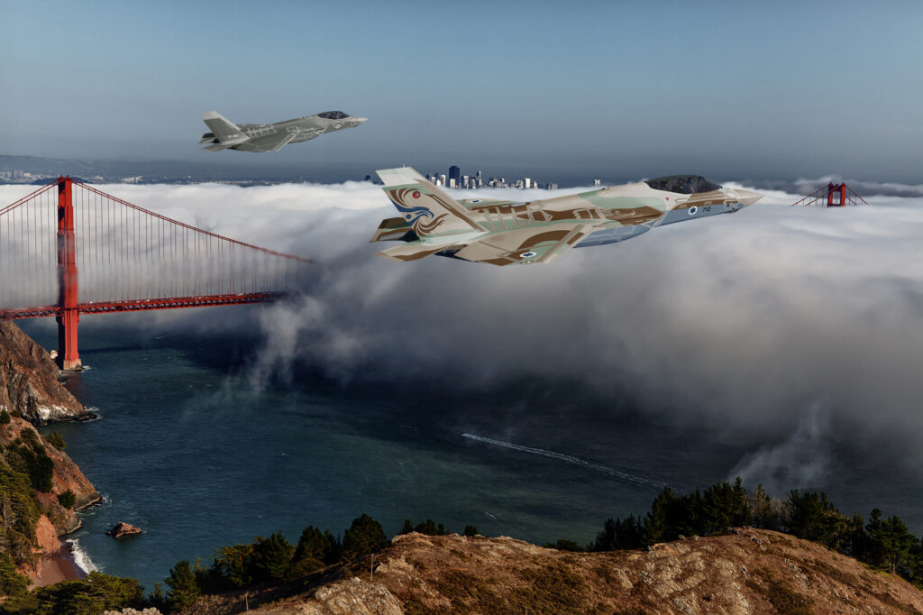 Conceptual Two-seat Israeli Lockheed F-35I over San Francisco