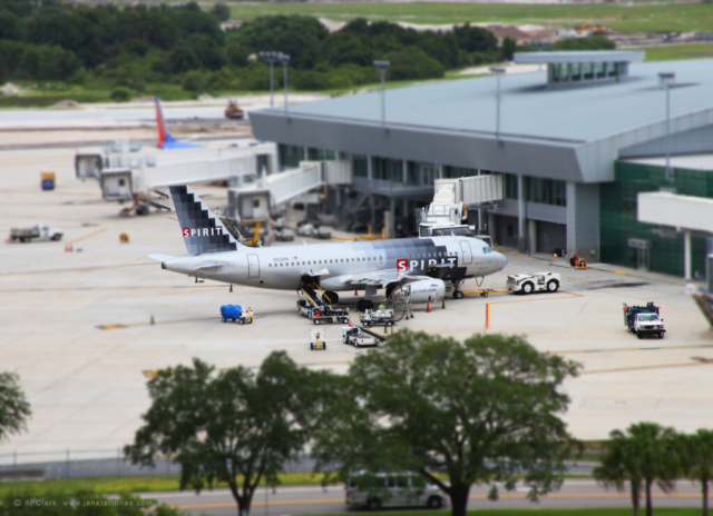 Spirit Airlines Airbus A319-132, N522NK, at Tampa International Airport (TPA), Tampa, FL