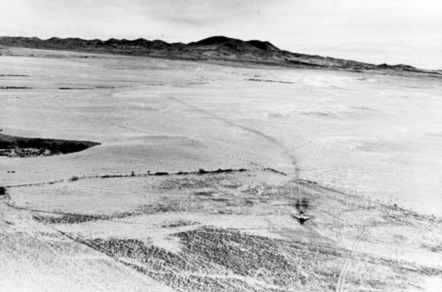 Convair F-106A Delta Dart. During a training mission from Malmstrom Air Force Base on Feb. 2, 1970, this aircraft suddenly entered an uncontrollable flat spin forcing the pilot to eject. Unpiloted, the aircraft recovered on its own, apparently due to the balance and configuration changes caused by the ejection, and miraculously made a gentle belly landing in a snow-covered field near Big Sandy, Montana.