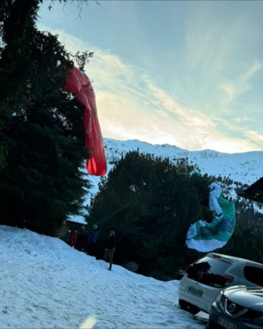 An aviation accident involving a Piper PA-18-150 Super Cub that collided with two tandem paragliders near Méribel-les-Allues, Savoie, France, on January 21, 2025. The aircraft crashed onto the roof of an unoccupied chalet, resulting in the deaths of the two occupants onboard. The tandem paragliders deployed their emergency parachutes and landed safely in trees, escaping without major injuries. The aircraft suffered substantial damage, and emergency services faced challenges due to the structural integrity of the chalet during the rescue operation. A judicial inquiry and aviation safety investigation are ongoing to determine the cause.