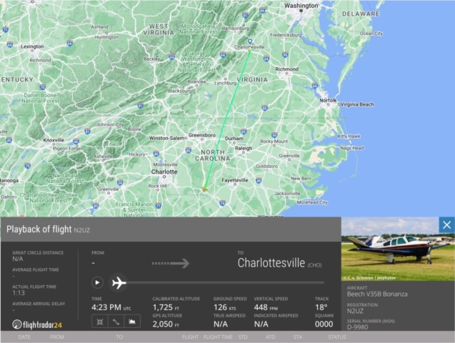 Fatal Accident (1) - Beechcraft V35B Bonanza, N2UZ, near Charlottesville, VA, January 25, 2025