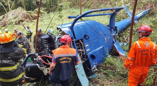 A Eurocopter EC 130B4 helicopter, registered as PR-WVT, involved in a flight originating from São Paulo–Campo de Marte Airport and bound for Americana, São Paulo, crashed in a forested region near Caieiras, São Paulo, Brazil, on January 16, 2025. The crash site, identified as Morro Tico Tico, was in dense terrain near the Conjunto Habitacional Nosso Teto. Four individuals were onboard: the pilot and three passengers. The accident resulted in the fatalities of two passengers, André Feldman and Juliana Elisa Alves Maria Feldman, while the pilot and an 11-year-old girl, Bethina Feldman, survived with minor injuries. The surviving pair spent the night outside the aircraft, using an umbrella for shelter before being located by São Paulo Military Police the following morning at approximately 06:00. Preliminary investigations attribute adverse weather and possible spatial disorientation as contributing factors to the accident. Investigations by Seripa IV, under the Brazilian Air Force, are ongoing to determine the definitive cause of the crash.